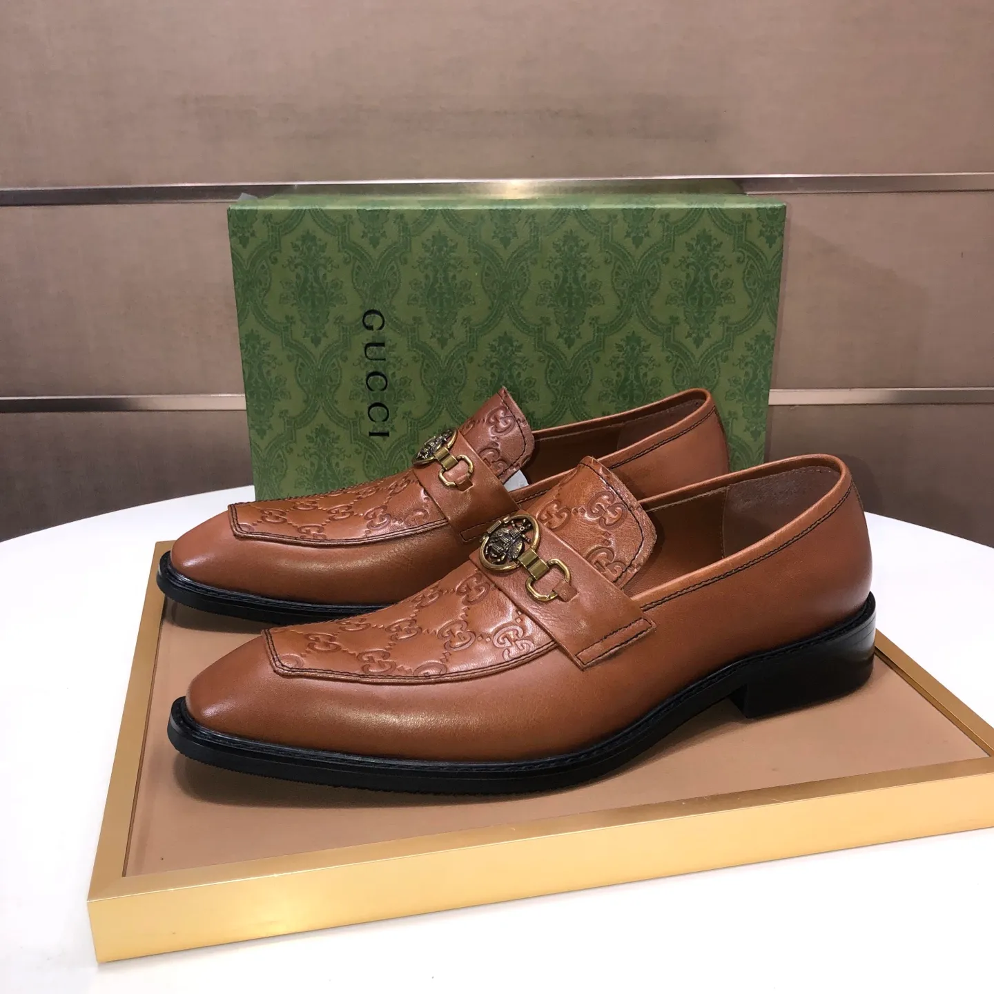 Men's men's shoes💰460💰【GUCCI】 (Niuli) new style🍀Gucci* - top version Gucci new leather shoes! It is made of imported original materials and has a comfortable first layer of cowhide lining! Original wear-resistant rubber outsole! High quality products! Code number 38-45 (45 customized)